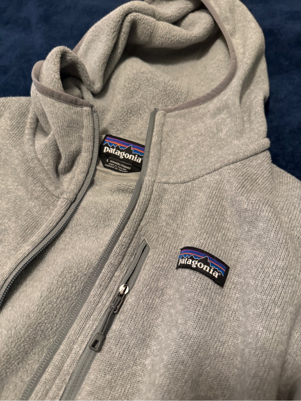 Patagonia Unisex Light Gray Full-Zip Fleece Jacket